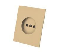 Prise Murale Encastrée PC Haute Performance/Antistatique - Prise non mise à la terre - Design Plat 5mm Couleur or Mat - 250V 10A AC pour Maison & Bureau - Module de Prise Sans Cadre - WESA