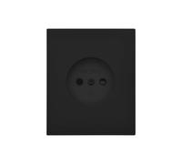 Prise Murale Encastrée PC Haute Performance/Antistatique - Prise non mise à la terre - Design Plat 5mm Noir Mat - 250V 10A AC pour Maison & Bureau - Module de Prise Sans Cadre - WESA