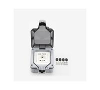 Prise murale étanche avec couvercle, avec 2 ports USB Grey