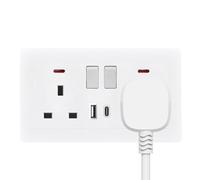 Prise Murale - Extenseur De Prises, Adaptateur Double USB pour Maison Chambre | Salle De Bain Cuisine Extérieur Chargeur Prise Rallonge Adaptateur Convertisseur Double Extenseur Maison