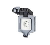 Prise murale extérieure avec couvercle IP66 Prise électrique 16A 250V Gris