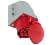 Prise murale femelle CEE 16 A 7 pôles PCE 117-6v 400 V rouge, gris 1 pc(s)