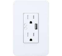 Prise murale intelligente WiFi Partage familial Contrôle vocal Réglage de la minuterie Prise murale d'alimentation 2.4GHz AC110?125V