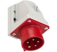 PCE Prise murale mâle CEE PC Electric 515-6 16 A 5 pôles 400 V rouge