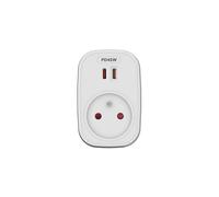Prise murale MOBILITY LAB blanche avec module de charge intégré, 2 ports USB-C PD 45W et 1 prise secteur européenne