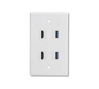 Prise murale multimédia RJ45 Cat6 et USB 3.0, chargement rapide 5Gbps, audio home cinéma 7.1, panneau ABS blanc durable, télé, jeu, système HD 4K HDR