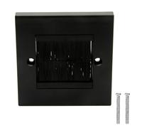 Prise murale noire - Panneau anti-poussière avec brosse intégrée - Plaque murale de type 86 pour appareils électriques d'intérieur - Panneau résistant à l'entretien pour prise de courant