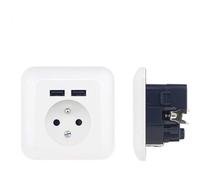 Prise Murale - Platinet - PWSF2U - 2 USB 2.1A - Blanc - Simple - Intérieur