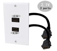 Prise murale pour panneau haute définition, Version 8K 2.1, 48Gbps, 60Hz, Compatible HDMI, sans soudure, adaptée au câblage technique 2 Ports