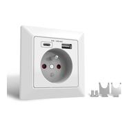 Prise Murale,Prise Multiple Usb Type A Et Type C Max2.8A,Prise Electrique 250V Charge De Tous Les Appareils Mobiles,Pour Bureau,Domicile,Ect.Blanc (1 Pack)[DYB984293]