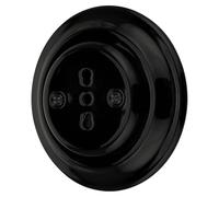 Prise murale rétro encastrée en porcelaine, tout-en-un, série PR1 noir, type L italien