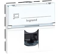 Legrand Prise RJ45 Mosaic 076564, Catégorie 6 UTP, 2 modules, blanc