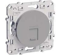 Schneider Electric - Odace, prise RJ45 Alu, grade 1 (téléphone) cat. 5 UTP, à vis - S530471