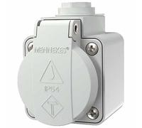 Prise murale Schuko® - 230 V - 16 A - IP44 - Gris - Borne à vis - Mennekes