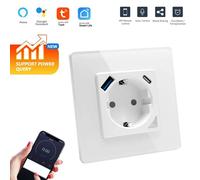 Prise murale Tuya Smart WiFi 16A avec ports USB et Type-C intégrés