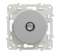 Prise murale TV Odace Gris Aluminium Schneider Electric