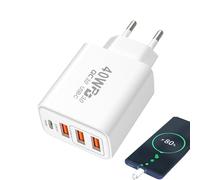 Prise Murale USB | Chargeur Mural Rapide 3usb + 1pd pour téléphones Portables - Bloc de Charge Rapide 40 W pour téléphone Portable, Tablette, Ordinateur Portable, écouteurs