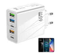 Prise murale USB - Chargeurs muraux pour téléphones portables 2Pd+3USB, chargeur de voyage multifonction de 65 W, adaptateur secteur USB intelligent pour téléphones portables