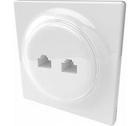 Interrupteur Fibaro Prise murale Walli - Double RJ45 - Blanc