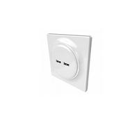 Prise murale Walli - Double USB - Blanc