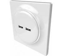 Prise murale Walli - Double USB - Blanc blanc G