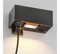 ledscom.de Prise murale WAST pour l'extérieur, IP44, double, anthracite, incl. LED Downlight, 430lm, blanc chaud