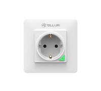 TELLUR SMART Prise Murale Connectée Alexa, Contrôle d'Application, Prise Connectée WiFi Compatible Alexa, Siri Shortcuts et Google Home, Moniteur d'Énergie, 3000W, 16A, Aucun Hub Requis