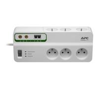 APC BY SCHNEIDER ELECTRIC Surge Arrest Home / Office - PMH63VT-FR - 6 prises - protection coaxiale et téléphonique - Police de protection des équipements connectés jusqu'à 75 000 € Blanc