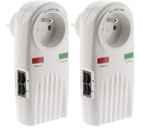 Prise parafoudre téléphone + TV Sat Ø9,52mm - Zenitech (Lot de 2)