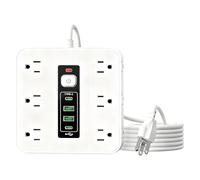 Prise Parasurtenseur Parasurtenseur - Gestion de Charge,Rallonge Prise Plate avec 16 Prises | Convient Pour Bureau Maison Étudiant Cuisine Mur Salon Arrière Canapé TV Téléphone Réfrigérateur