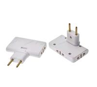 Prise pivotante à 180° 3 en 1 (Blanc)