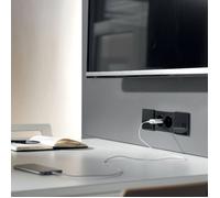 Prise plan de travail COMO - Double prise à encastrer noir