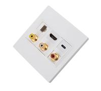 Prise, Plaque Murale 6 Ports, Plaque Murale Optique HD, 6 Ports CAT6 USB C, Résolution 3840 X 2160, évite l'encombrement, Plaque Murale d'interface Multimédia HD