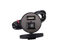 Prise Port d'alimentation Chargeur, Keenso USB Prise Téléphone Portable Chargeur Electrique avec Interrupteur pour Moto Véhicule Douille d'Adaptateur de Puissance Imperméable 12V à 5V 1.5A