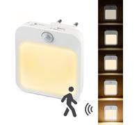 prise pour 1 veilleuse LED Avec détecteur de mouvement Capteur crépusculaire Lampe de nuit Lampe d'armoire Blanc chaud