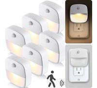prise pour 6 veilleuses LED avec détecteur de mouvement Lampe de nuit Lampe d'armoire, couleur de lumière : blanc chaud
