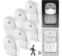 prise pour 6 veilleuses LED avec détecteur de mouvement Lampe de nuit Lampe d'armoire, Couleur de lumière : blanc