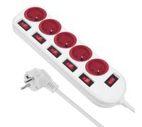 Prise Rallonge électrique avec interrupteurs 1.5m 250VAC/10A, 1,5m Maclean