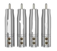 Prise Rca, câble de haut-parleur d'amplificateur CD en argent pur, câble de signal plaqué rhodium, terminal de prise d'interface(Silver rhodium 4pcs)