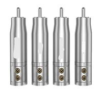 Prise Rca, câble de haut-parleur d'amplificateur CD en argent pur, câble de signal plaqué rhodium, terminal de prise d'interface(Pure silver 4pcs)