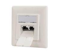 LogiLink Prise réseau Cat.6A UP 2 x RJ45 blindée Blanc pur Alimentation verticale