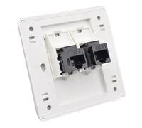 Prise réseau CAT6 Gigabit 86 x 86 mm, câble Ethernet RJ45 LAN, double pass, prise murale réseau femelle vers femelle, Faceplate Internet Straight Plug Outlet (3 x LAN x 2)