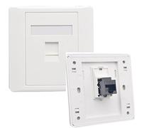 Prise réseau CAT6 Gigabit 86 x 86 mm, câble Ethernet RJ45 LAN, double pass, prise murale réseau femelle vers femelle, Faceplate Internet Straight Plug Outlet (LAN x 1)