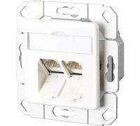 Prise réseau encastré insert avec plaque centrale CAT 6 2 ports Metz Connect