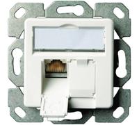 Prise réseau encastré insert avec plaque centrale CAT 6 2 ports Telegärtner 100022942 blanc-alpin