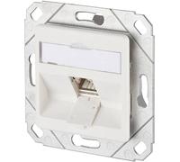 Prise réseau encastré insert avec plaque centrale CAT 6a 1 port Metz Connect 130B12D11102-E blanc pur