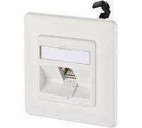 Prise réseau encastré insert avec plaque centrale et châssis CAT 6a 1 port Metz Connect 130B11D11002-E blanc pur