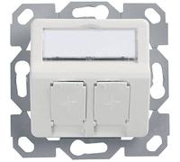 Prise réseau encastré insert avec plaque centrale non équipé 2 ports