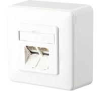 Prise réseau Metz Connect 1307380002-I montage apparent (en saillie) CAT 6 2 ports blanc pur