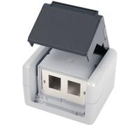 Prise réseau montage apparent (en saillie) CAT 5e, CAT 6, CAT 6a Telegärtner 100021370 gris